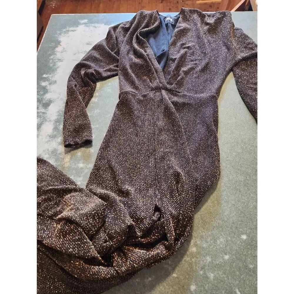 Reformation Orion Black&gold Sparkle Maxi Dress Size XS